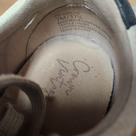 Crown Vintage Black and White Sneakers with Embellished Toe - Picture 4 of 5